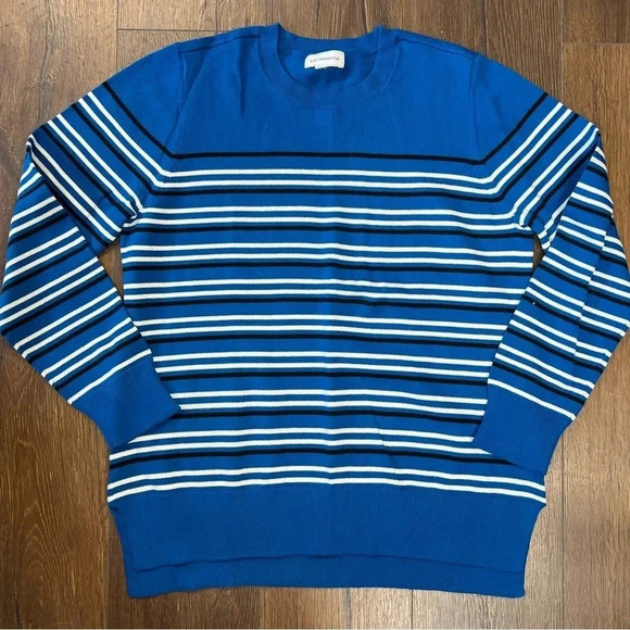 Liz Claiborne blue striped sweater SZ XL - Picture 1 of 3